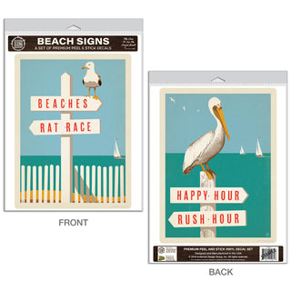 Beach Birds & Signs Decal Set of 2