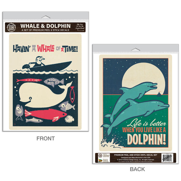 Whale & Dolphin Decal Set of 2