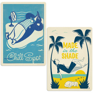 Beach Chill Penguin Decal Set of 2