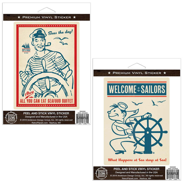Welcome Sailors Boating Vinyl Sticker Set of 2