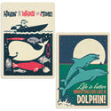 Whale & Dolphin Vinyl Sticker Set of 2