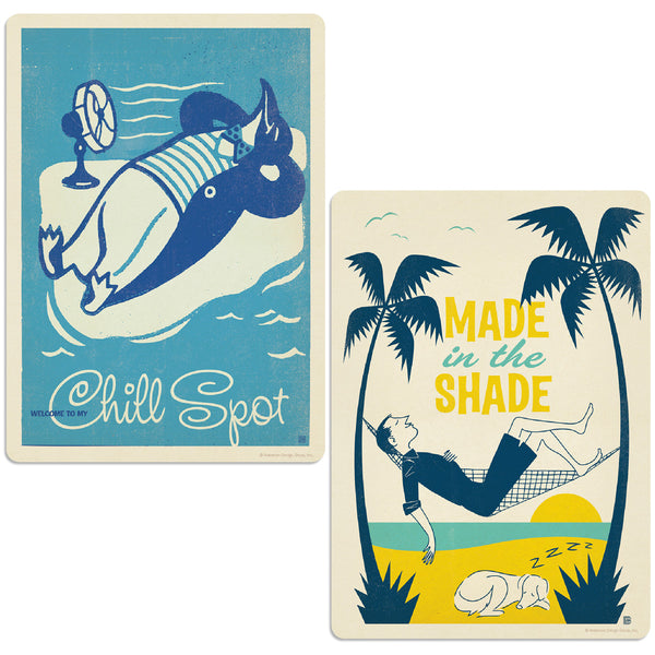 Beach Chill Penguin Sticker Set of 2