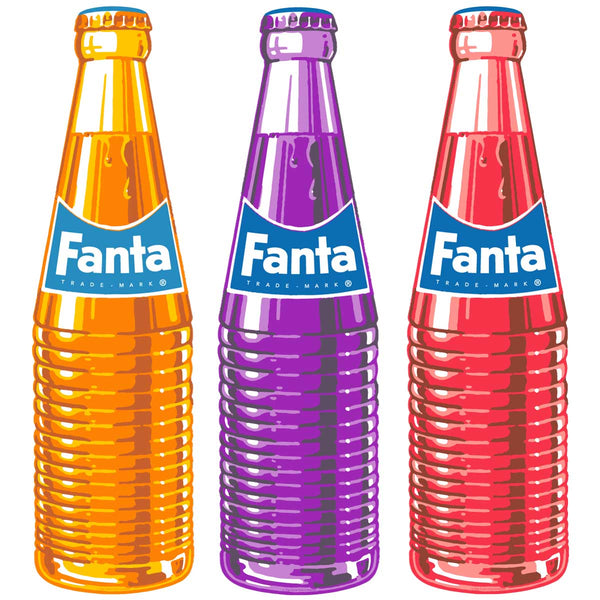 Fanta 1960s Style Bottles Vinyl Sticker Set of 3