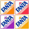 Fanta Flavors 1970s Logos Vinyl Sticker Set of 4