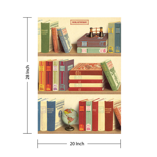 French Library Books Vintage Style Poster