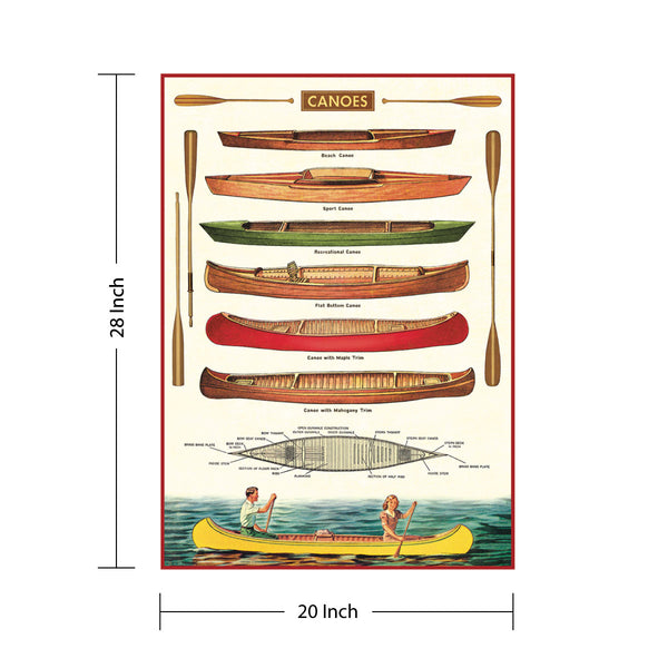 Canoes Vintage Style Poster