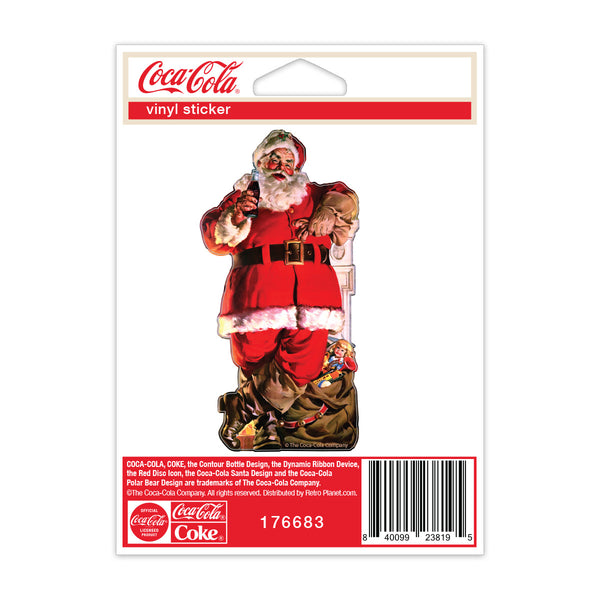 Coca-Cola Santa with Toy Bag Mini Vinyl Sticker