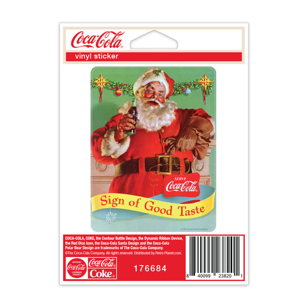 Coca-Cola Santa Sign of Good Taste Mini Vinyl Sticker
