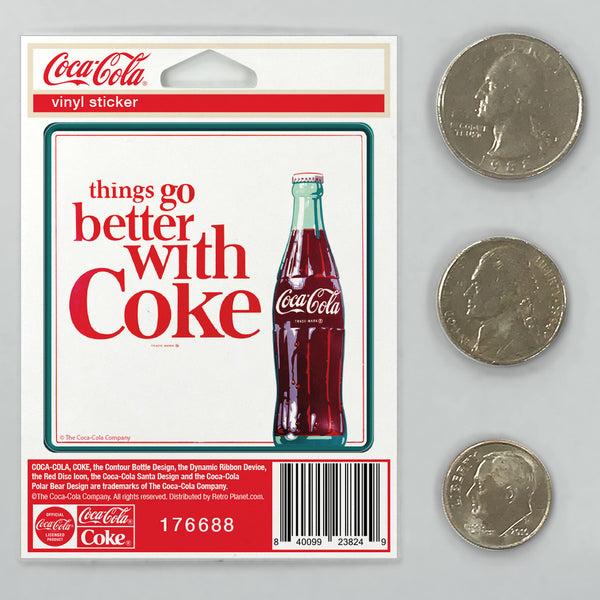 Things Go Better with Coca-Cola 60s Style Mini Vinyl Sticker