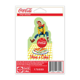 Have A Coke Cowboy Kid Mini Vinyl Sticker