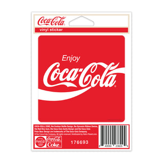 Enjoy Coca-Cola Wave Logo 80s Style Mini Vinyl Sticker