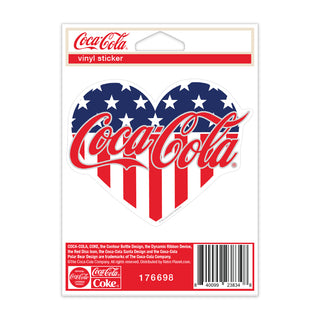 Coca-Cola Heart Patriotic Mini Vinyl Sticker