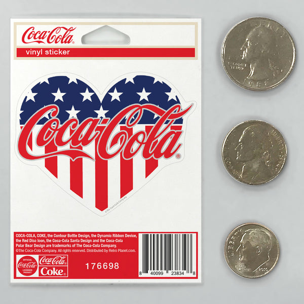Coca-Cola Heart Patriotic Mini Vinyl Sticker