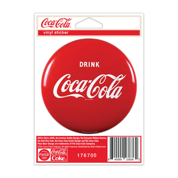 Drink Coca-Cola Red Button Mini Vinyl Sticker