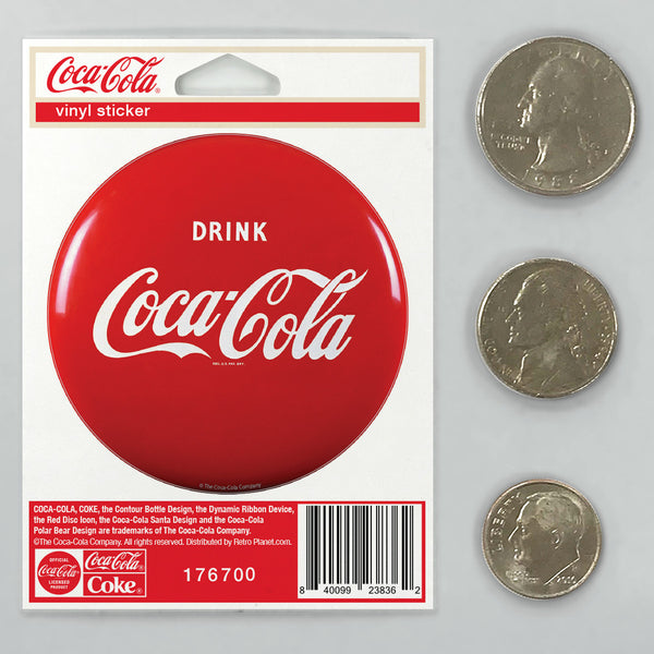 Drink Coca-Cola Red Button Mini Vinyl Sticker