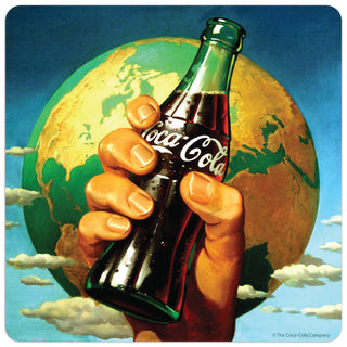 Coca-Cola Hand and Bottle Best Soda On Earth Mini Vinyl Sticker