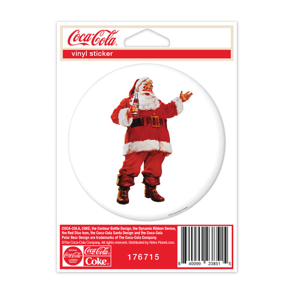 Coca-Cola Santa Disc Mini Vinyl Sticker