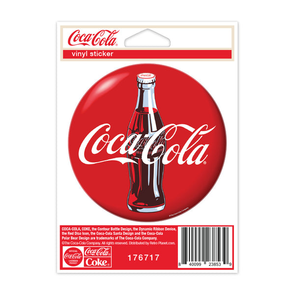 Coca-Cola Bottle Red Disc Button Mini Vinyl Sticker
