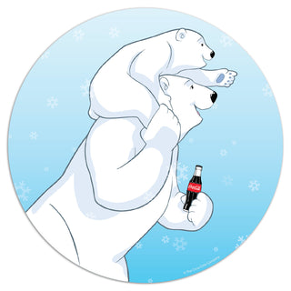 Coca-Cola Polar Bear Piggy Back Mini Vinyl Sticker