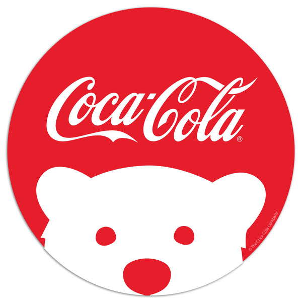 Coca-Cola Script Polar Bear Face Mini Vinyl Sticker