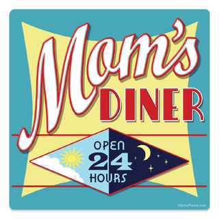 Moms Diner Open 24 Hours Mini Vinyl Sticker