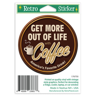 Coffee Get More Out of Life Mini Vinyl Sticker