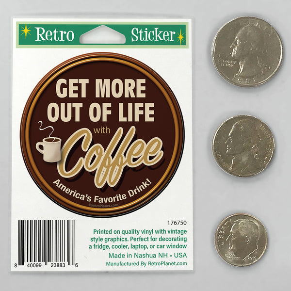 Coffee Get More Out of Life Mini Vinyl Sticker
