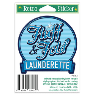 Fluff and Fold Launderette Mini Vinyl Sticker