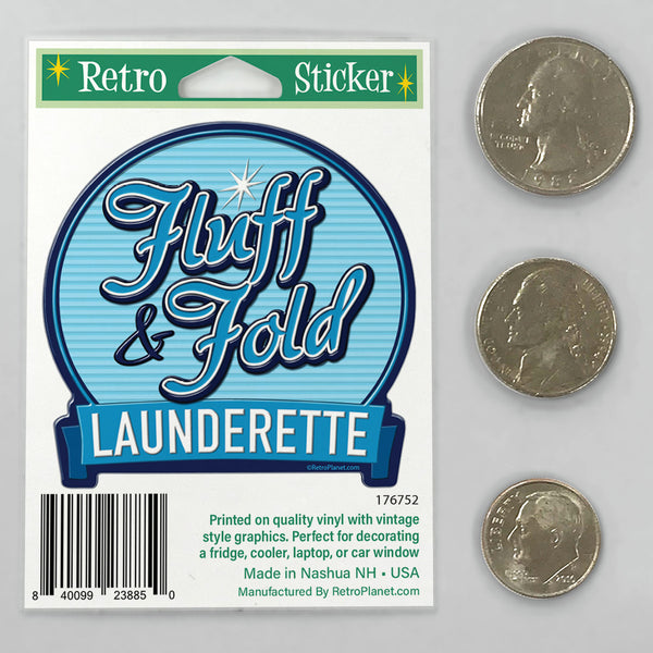 Fluff and Fold Launderette Mini Vinyl Sticker