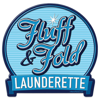 Fluff and Fold Launderette Mini Vinyl Sticker