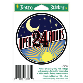 Open 24 Hours Mini Vinyl Sticker