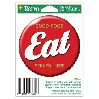 EAT Button Mini Vinyl Sticker