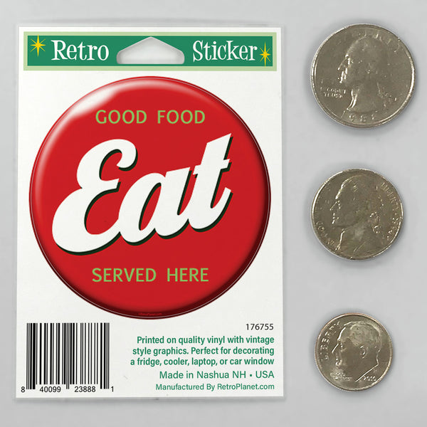 EAT Button Mini Vinyl Sticker