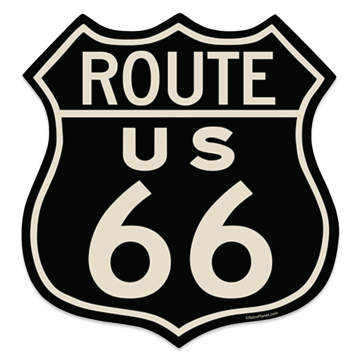 Route 66 Shield Mini Vinyl Sticker | Retro Planet