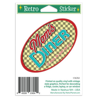 Moms Diner Checked Mini Vinyl Sticker