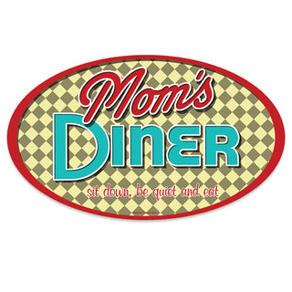 Moms Diner Checked Mini Vinyl Sticker