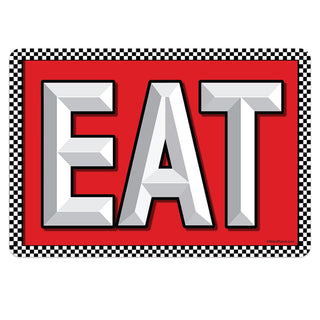 EAT with Checkerboard Mini Vinyl Sticker