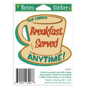 Breakfast Served Anytime Coffee Cup Mini Vinyl Sticker