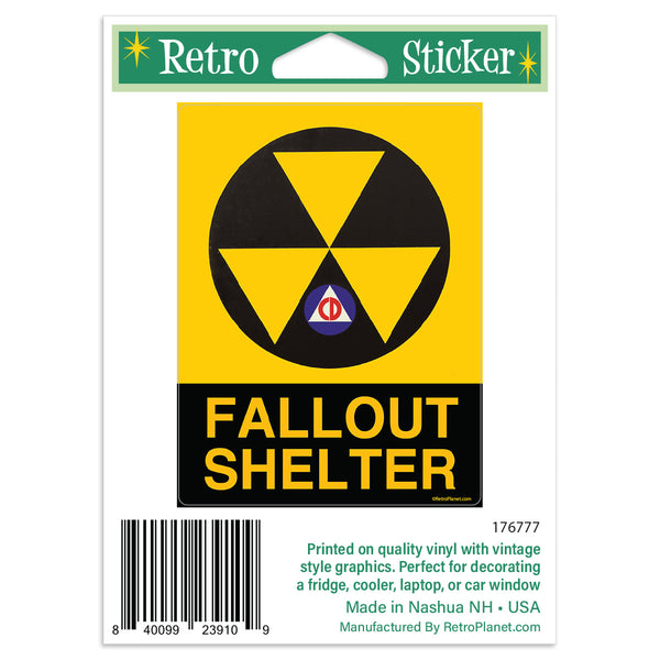 Fallout Shelter Civil Defense Mini Vinyl Sticker