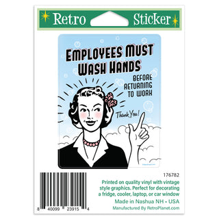 Employees Must Wash Hands Mini Vinyl Sticker