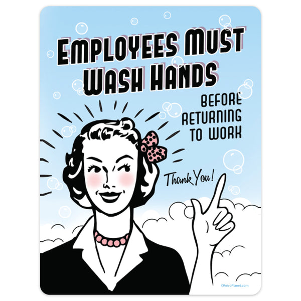 Employees Must Wash Hands Mini Vinyl Sticker