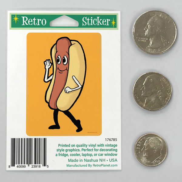 Dancing Hot Dog Mini Vinyl Sticker