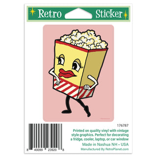 Dancing Popcorn Mini Vinyl Sticker