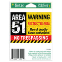 Area 51 Warning No Trespassing Mini Vinyl Sticker