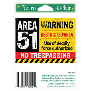 Area 51 Warning No Trespassing Mini Vinyl Sticker