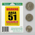 Warning Area 51 Restricted Area Mini Vinyl Sticker