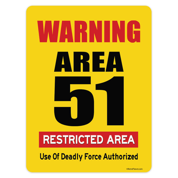 Warning Area 51 Restricted Area Mini Vinyl Sticker
