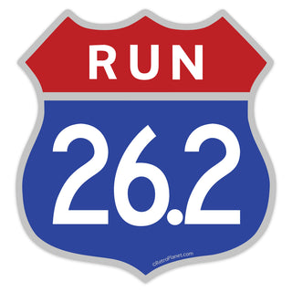 Run Marathon 26.2 Shield Mini Vinyl Sticker
