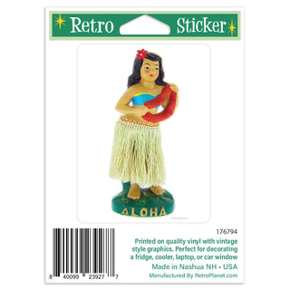 Hula Girl with Red Lei Mini Vinyl Sticker