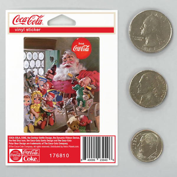Coca-Cola Santa Workshop Mini Vinyl Sticker